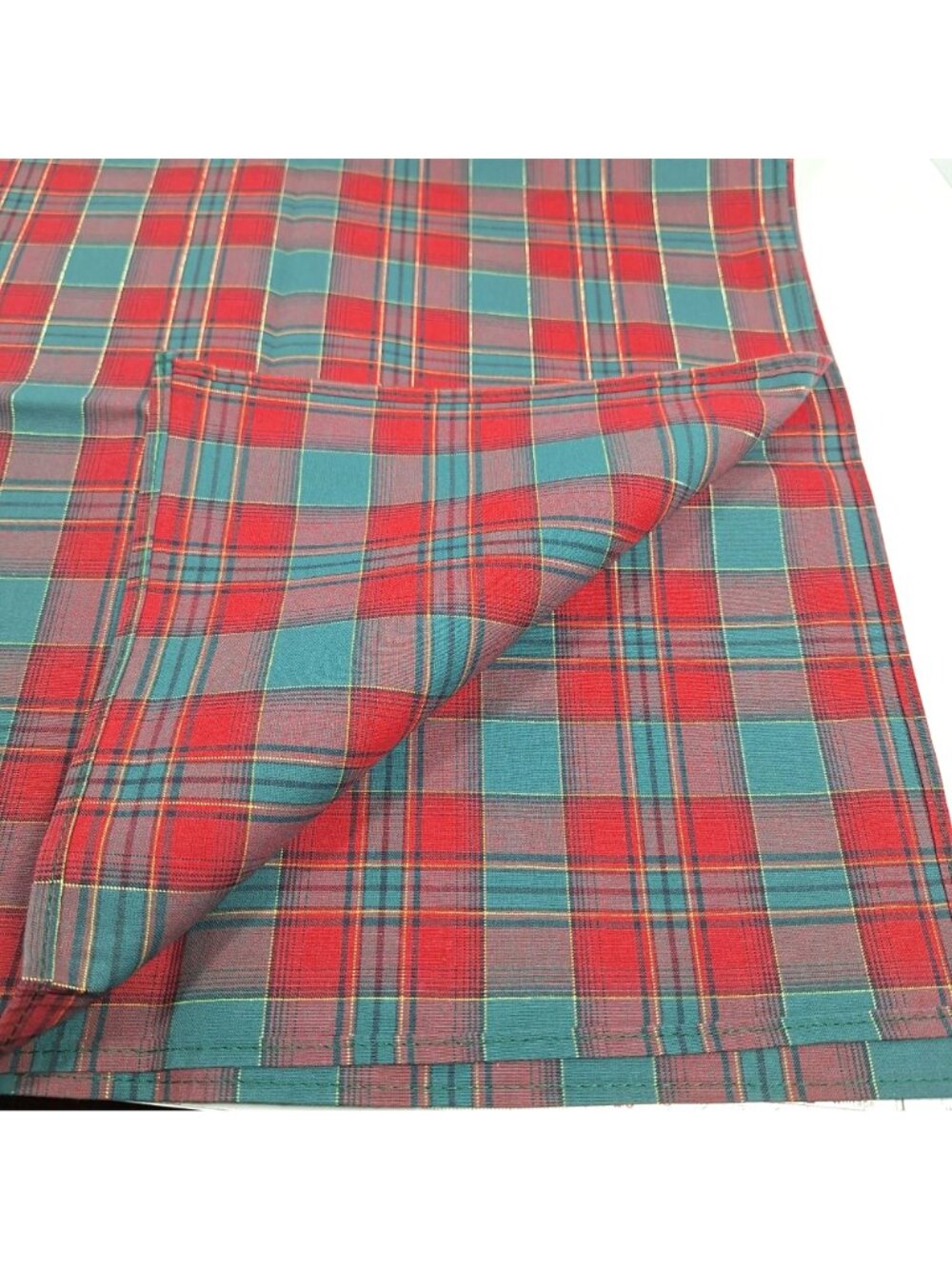 Longaberger Evergreen Plaid 4 Napkins 36" Square Tablecloth Set Open Package - Picture 7 of 16